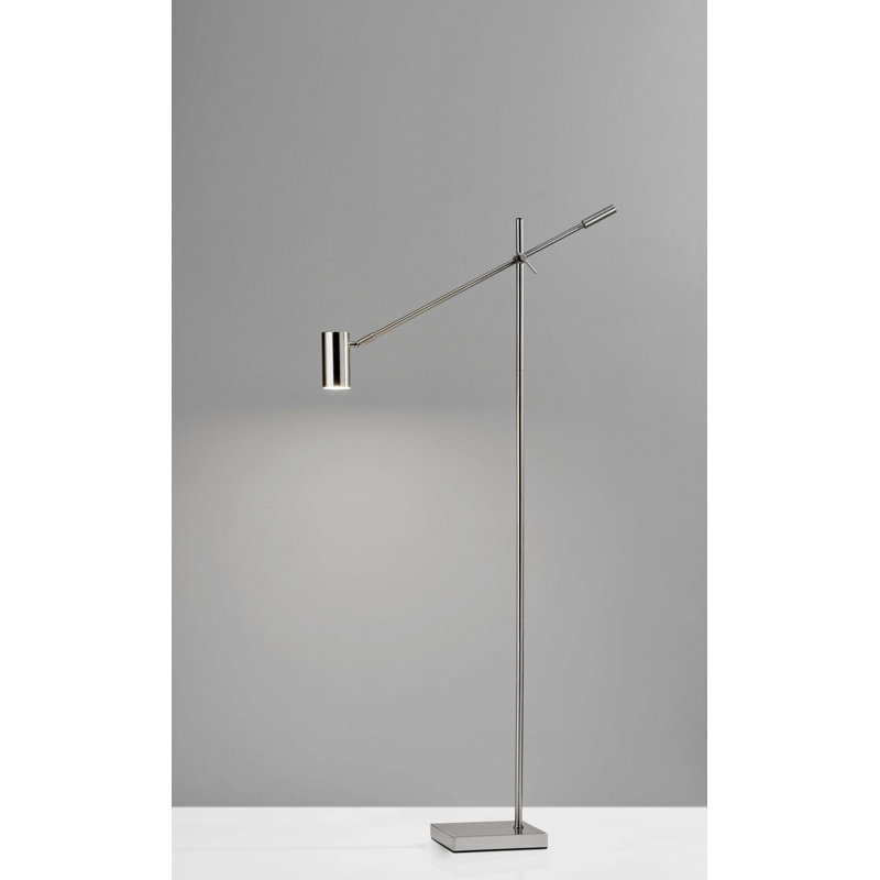 63'' LED Task Floor Lamp, Brushed Steel