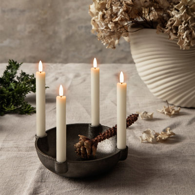 12 Pcs Flickering Flameless Taper Candles Warm White