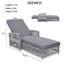 Méridienne inclinable longue 2 pièces, fauteuil d'extérieur en osier avec accoudoirs, fauteuil inclinable réglable pour patio avec coussins moelleux amovibles-504095689