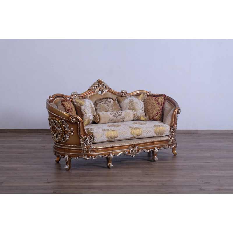 Saint Germain Loveseat, Gold/Beige/Light Brown