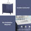 Meuble-lavabo 30 po en marbre de Carrare avec lavabo en céramique-598029525