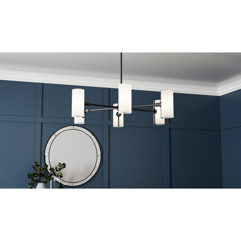 Lustre 6 lumières Curran, Noir mat