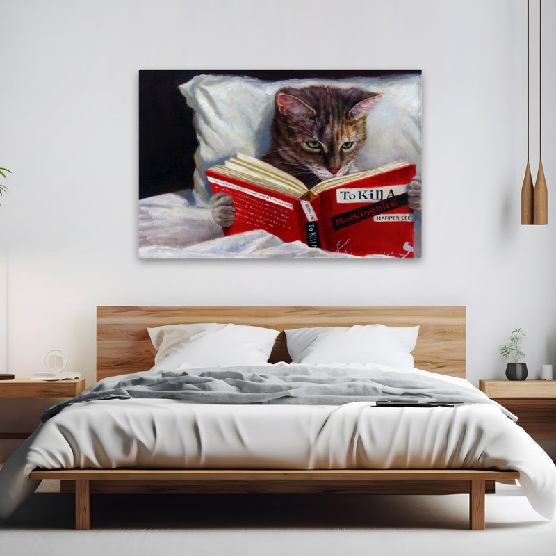 Late Night Thriller - Animaux, fantaisie urbaine et pop, surréalisme, chats, H 40 po x l 60 po