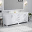 Meuble-lavabo double blanc 80 po X P 22 po D, plateau en marbre de Carrare et Miroirs-118001310