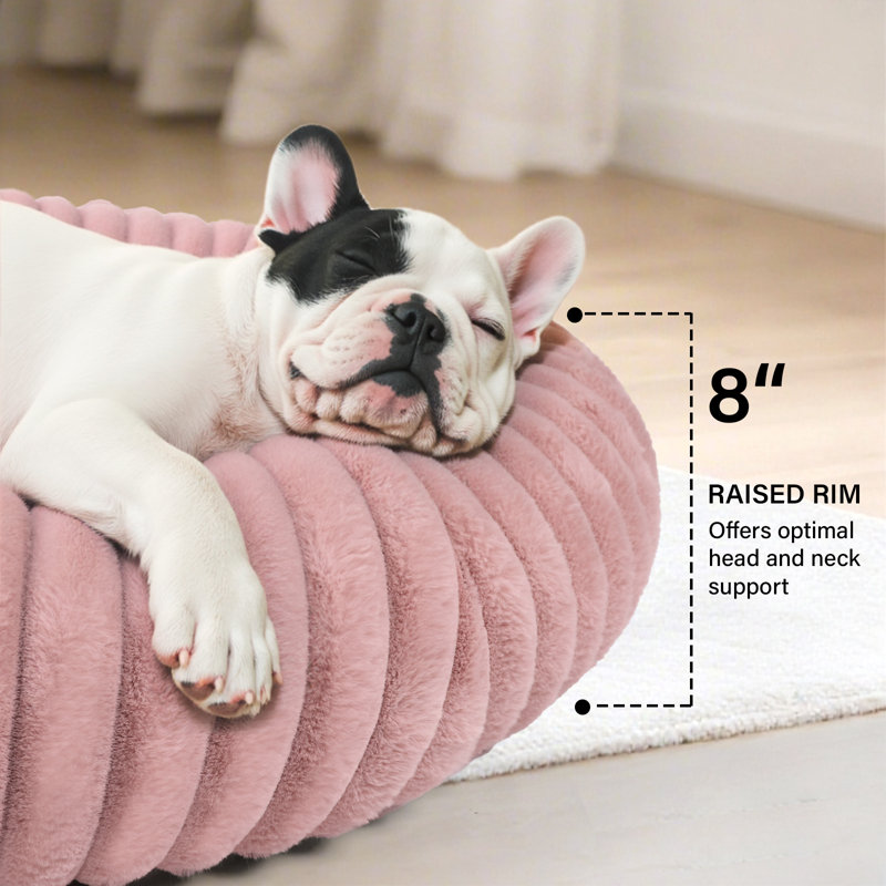 Lit pour chien Calming Donut, Grand (H 8 po x l 36 po x P 36 po), Rose