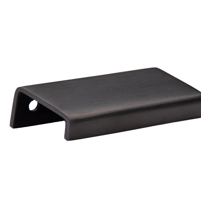 Modern Cabinet Finger Edge Pull, 3.15, Satin Black