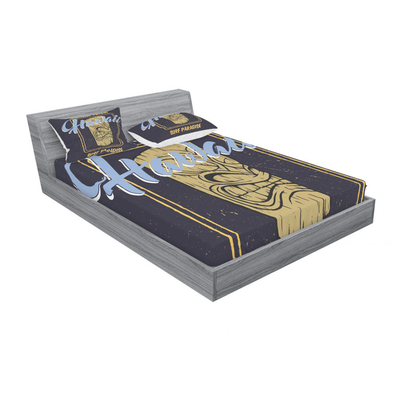 Ensemble de draps Aloha From Hawaii Surf, Ensemble de draps pour lit double avec un drap-hou