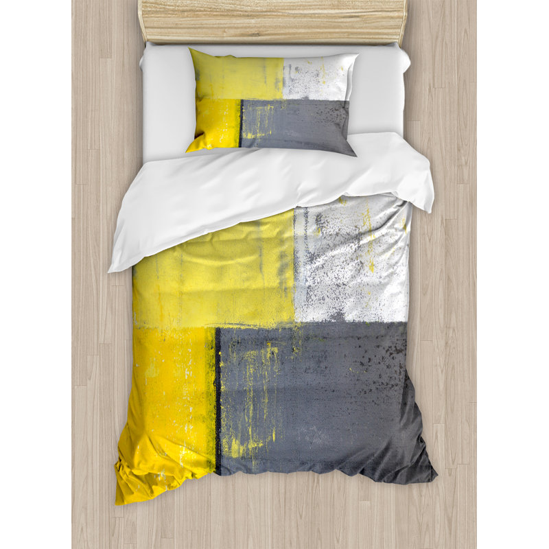 Modern & Contemporary Polyester Abstract Duvet Cover, Twin