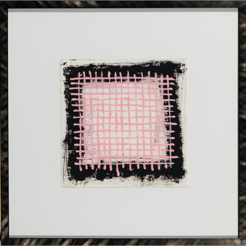 Pink Grid Print by Robert Robinson