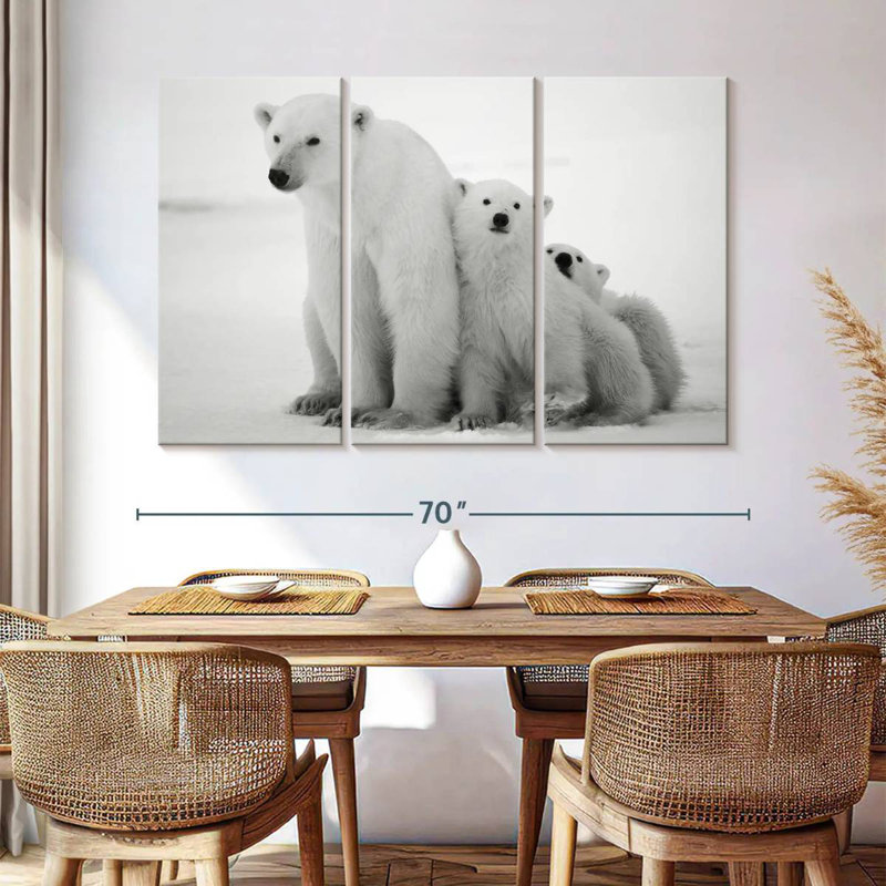 Polar Bear Family, 36" H x 57" W