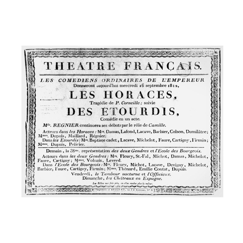 «French School Les Horaces Performance», art sur toile 1812, H 18 po x l 24 po