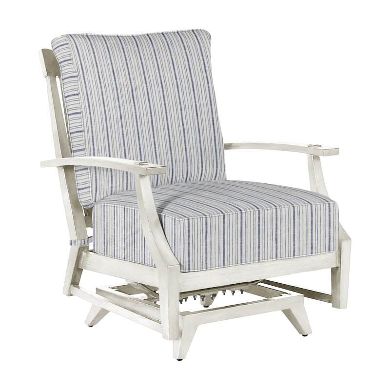Croquet Patio Chair with Cushions, Welt, Oyster, Linen Navy
