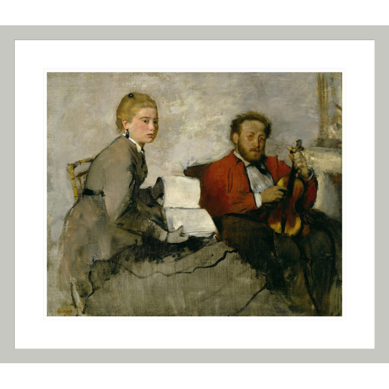 «Violinist and Young Woman» par Edgar Degas, impression giclée encadrée, H 23,5 po x l 27,07 po