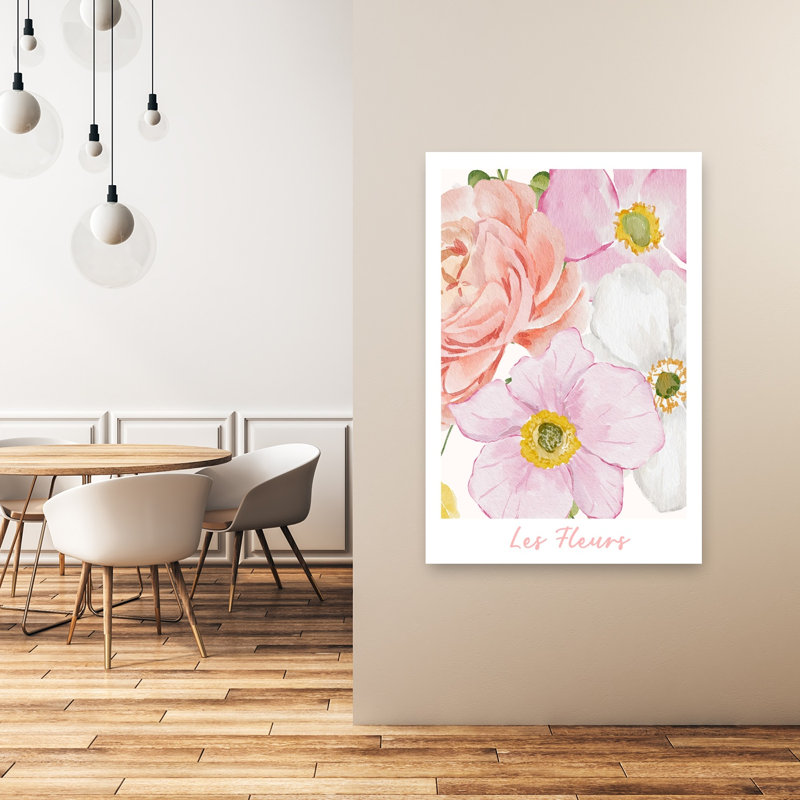 Doux pastel, fleurs délicates, art mural nature, H 48 po x l 32 po