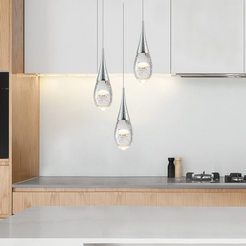 Holmstrom 3 - Light LED Crystal Cluster Pendant