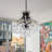 6 Light Dimmable Black Crystal Chandelier