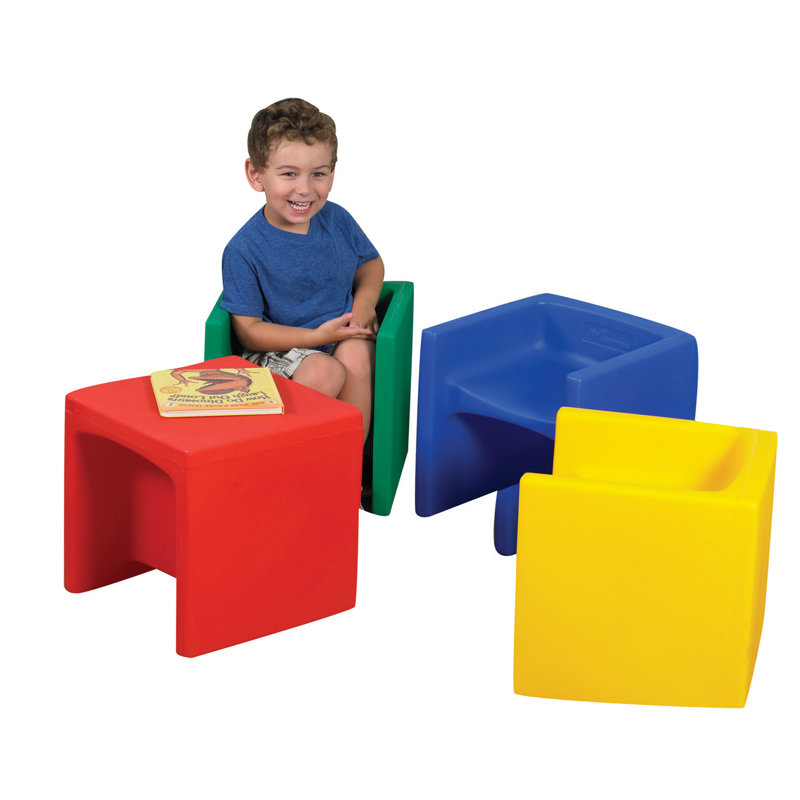 3-N-1 Cube Chair, Red/Blue/Yellow/Green
