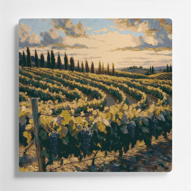 «Farm Grape Vines», art mural en métal gris, H 8 po x l 8 po