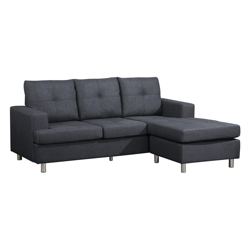 Brethren Upholstered L-Shaped Sectional Reversible, Blue