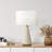 Brightech Nathaniel 20" Cement LED Table Lamp with Cream Cotton Drum Shade