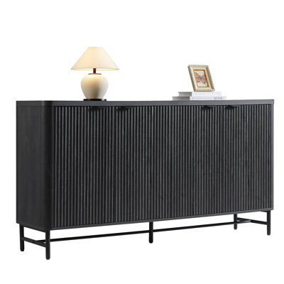 65'' W  Sideboard Buffet Cabinet With Storage,Fluted Cabinet with Adjustable Shelves,Credenzas for Living Room
