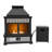 Smoke-Free Rectangular Propane Fireplace with Tank Cover, 50,000 BTU Outdoor Fire pit with Extra Cover, Hose, Ceramic Logs and Auto Ignition