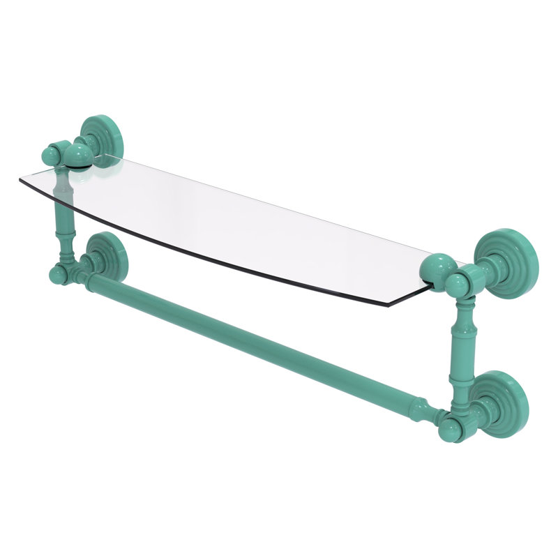 Waverly Place Floating Shelf with Towel Bar, H 5 po x l 18 po x P 5 po, Vert écume de mer