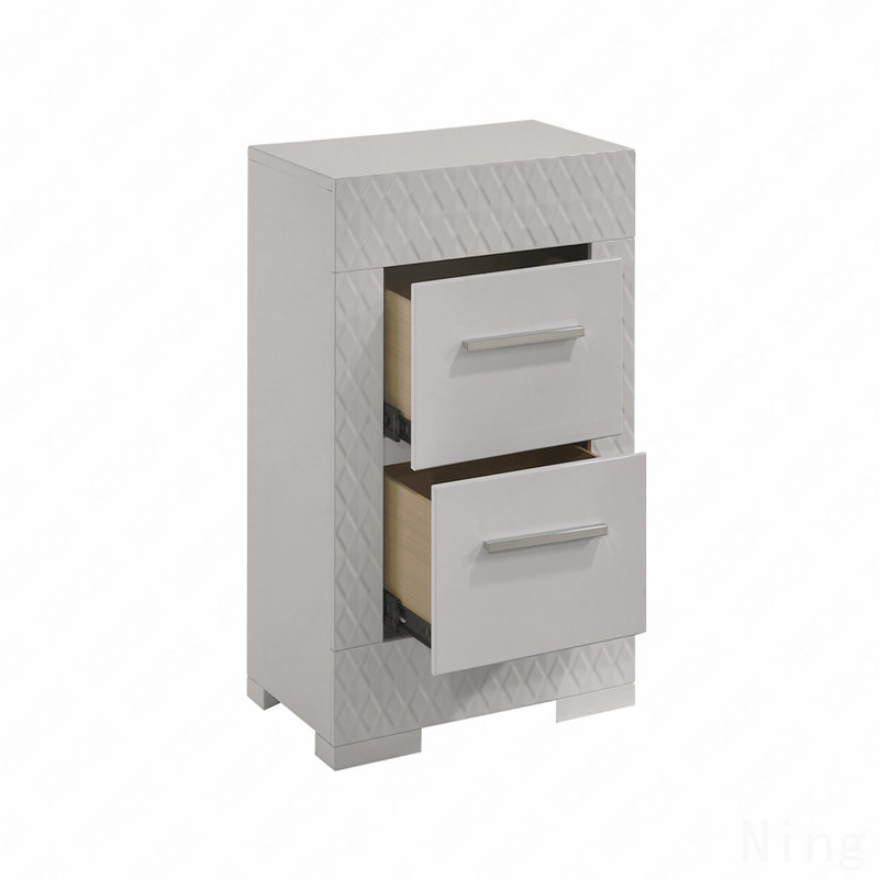 Table de chevet 2 tiroirs, moderne, en bois