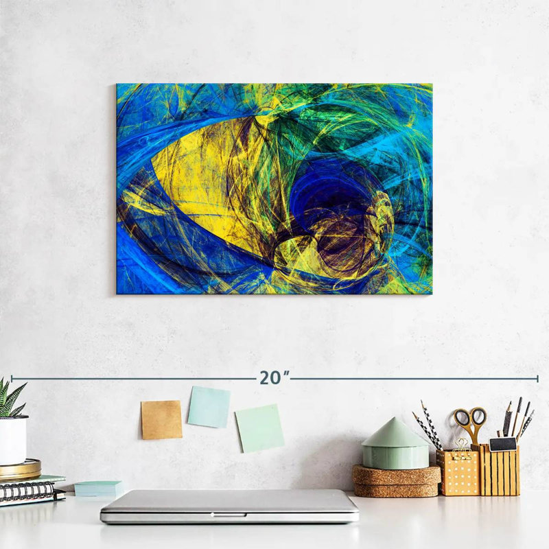 Avery Blue Abstract Tunnels, 8" H x 12" W