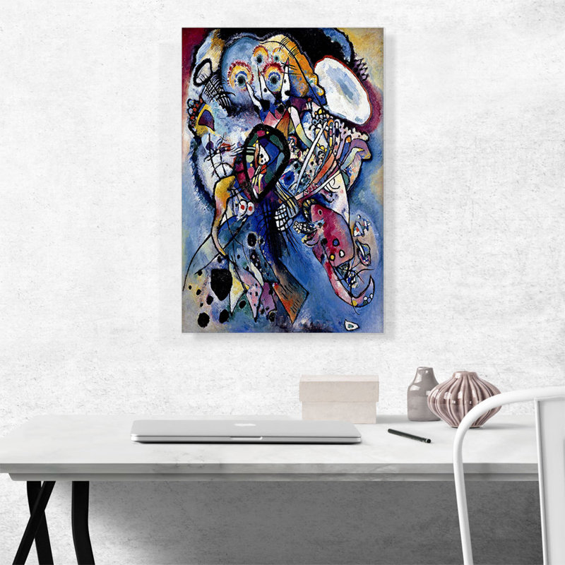 Deux ovales 1919 par Wassily Kandinsky - reproduction d'art sur toile tendue, H 26 po x l 18 po x 1,5 po