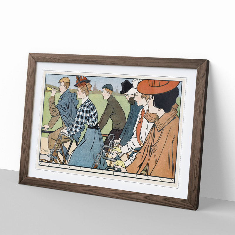 Hammers Bicycles by Johann Georg Van Caspel - Picture Frame Painting, Walnut Framed, 36cm H x 48cm W x 2cm D