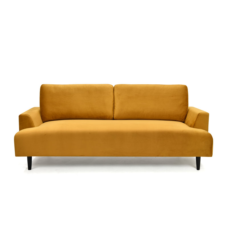 Akeam 3 Seater Velvet Sofa, Mustard