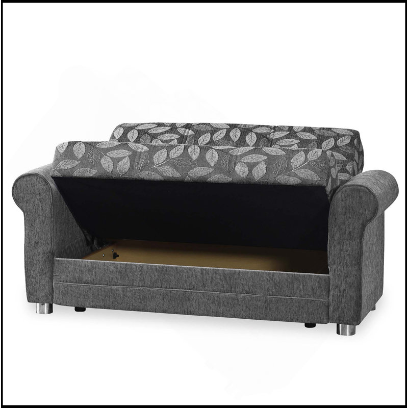 Causeuse convertible rembourrée avec rangement, Gris