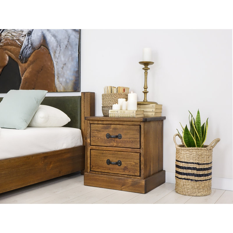 Broussard 50cm W Solid Wood Bedside Table