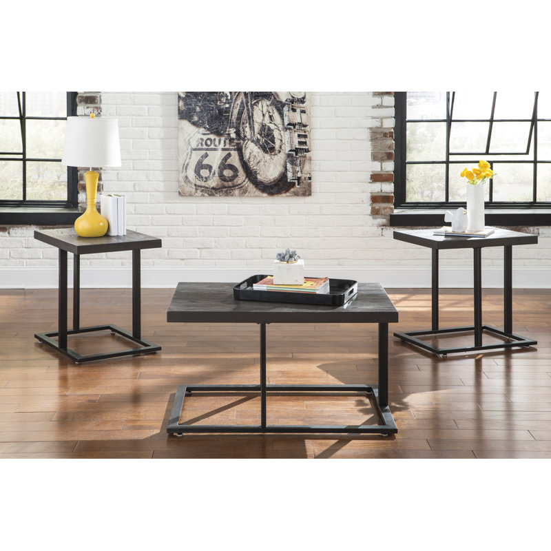 Airdon Bronze & Black Cantilevered Coffee Table Set