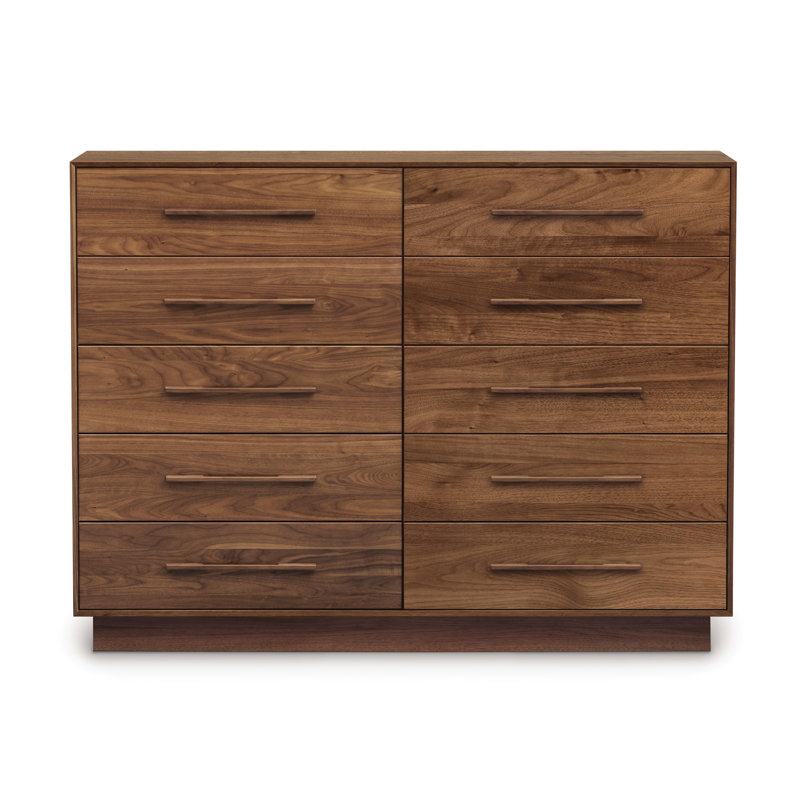 Commode double 10 tiroirs Moduluxe, Noyer naturel
