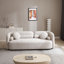 Canapé de luxe moderne pour le salon, canapé rembourré en molleton beige pour bureau à domicile, 3 places, beige clair