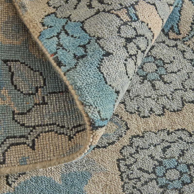 Tapis floral et botanique Vivendi, Beige, Rectangle 5 pi 6 po x 8 pi 6 po