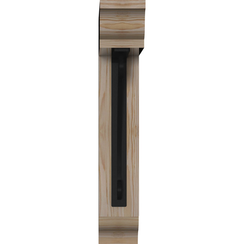 Support traditionnel en fer 4 po Legacy, H 23 po x P 20 po, Sapin Douglas (l 4 po x P 4 po)