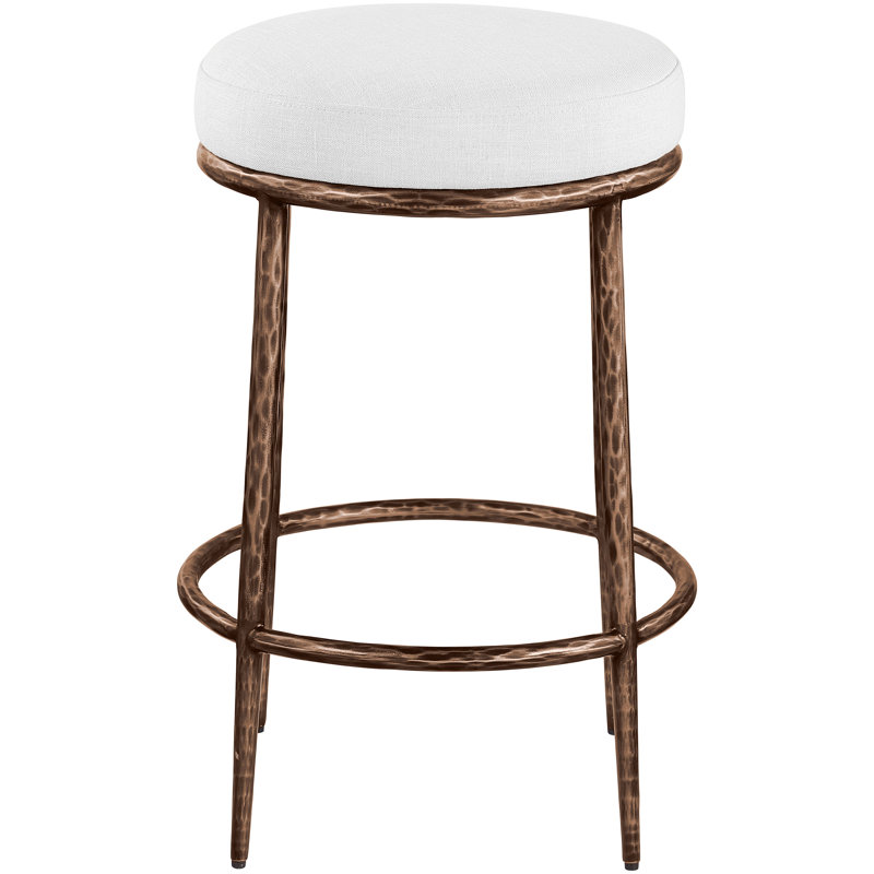 Tabouret de comptoir Ferro Hessle, Blanc, Bronze