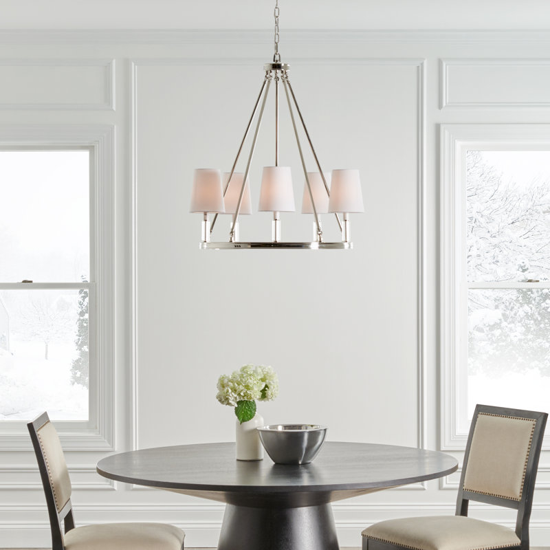 Lismore Chandelier, Polished Nickel 