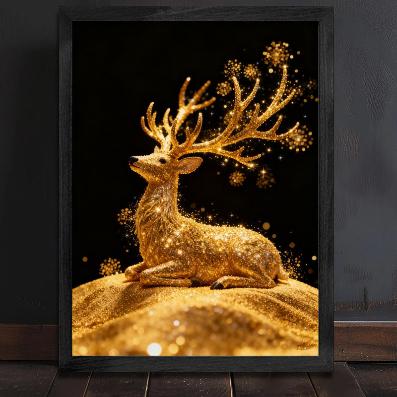 Cadre noir avec cadre de Noël renne de Noël, H 25 po x l 17 po