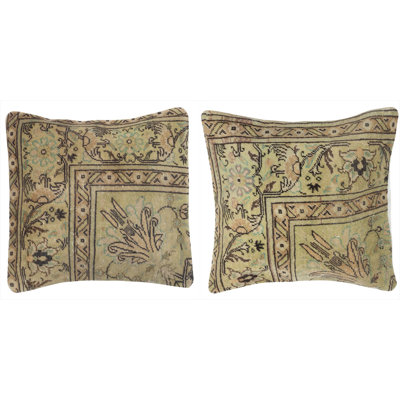 Ensemble de 2 housses de coussin en laine turque traditionnelle de 19 po x 19 po. Coussins faits à la main. Coussins rétro
