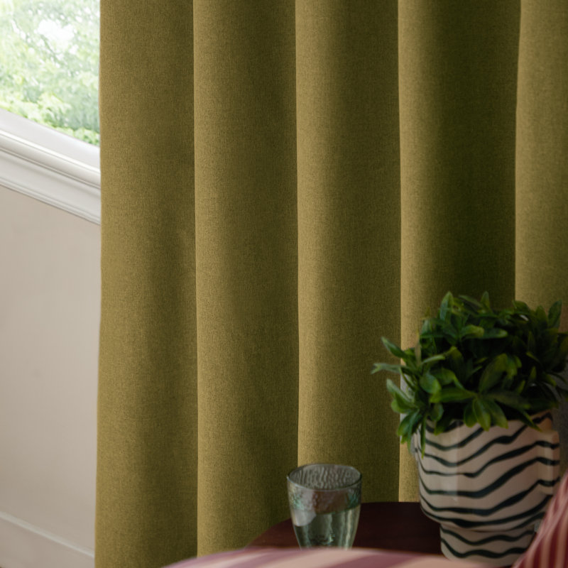 The Ultimate Blackout Blackout Curtain Panel Pair, Olive, 117cm Width x 137cm Drop
