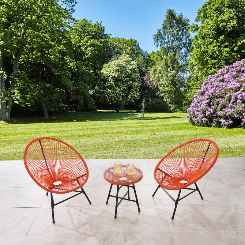 Carlson 2 Seater Outdoor Conversation Sets, Orange, Black