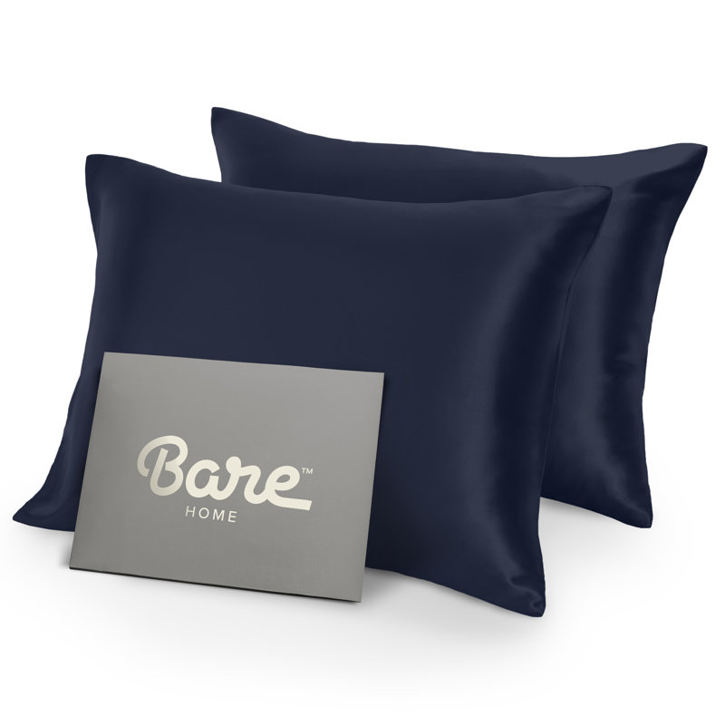 Midnight Blue Satin Standard/Queen Pillowcase Set