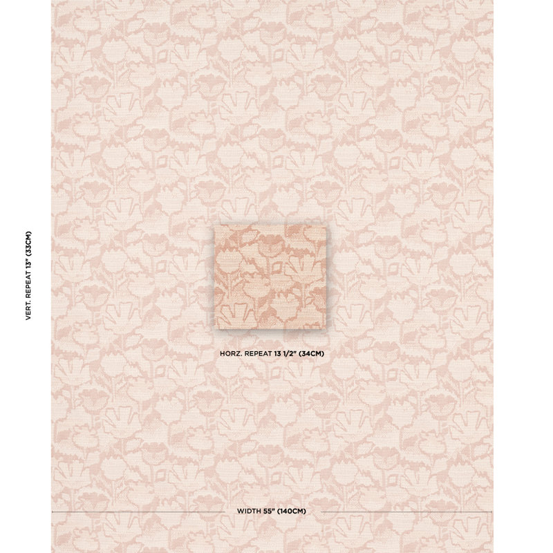 Wild Flower Fabric, Brick