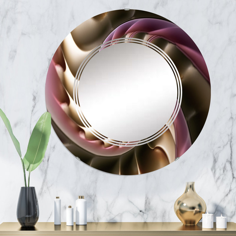 Anamur - Miroir mural moderne rond, 32 po x 32 po