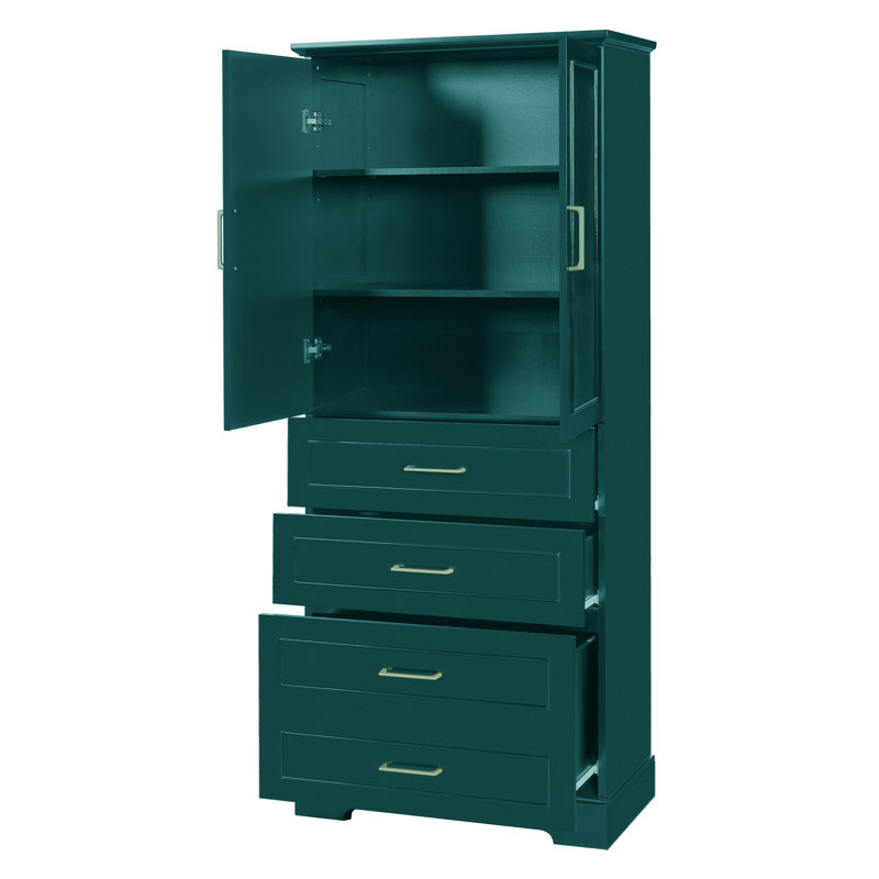 Bathroom Floor Storage Cabinet, Green