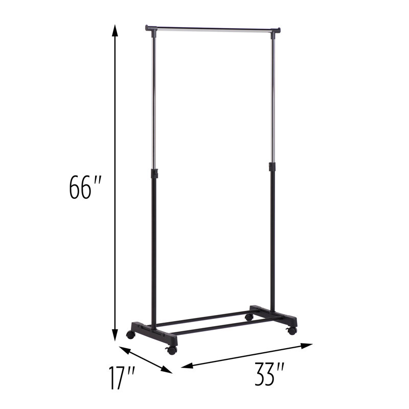 Parinaaz 33'' Metal Rolling Industrial Pipe Clothing Rack